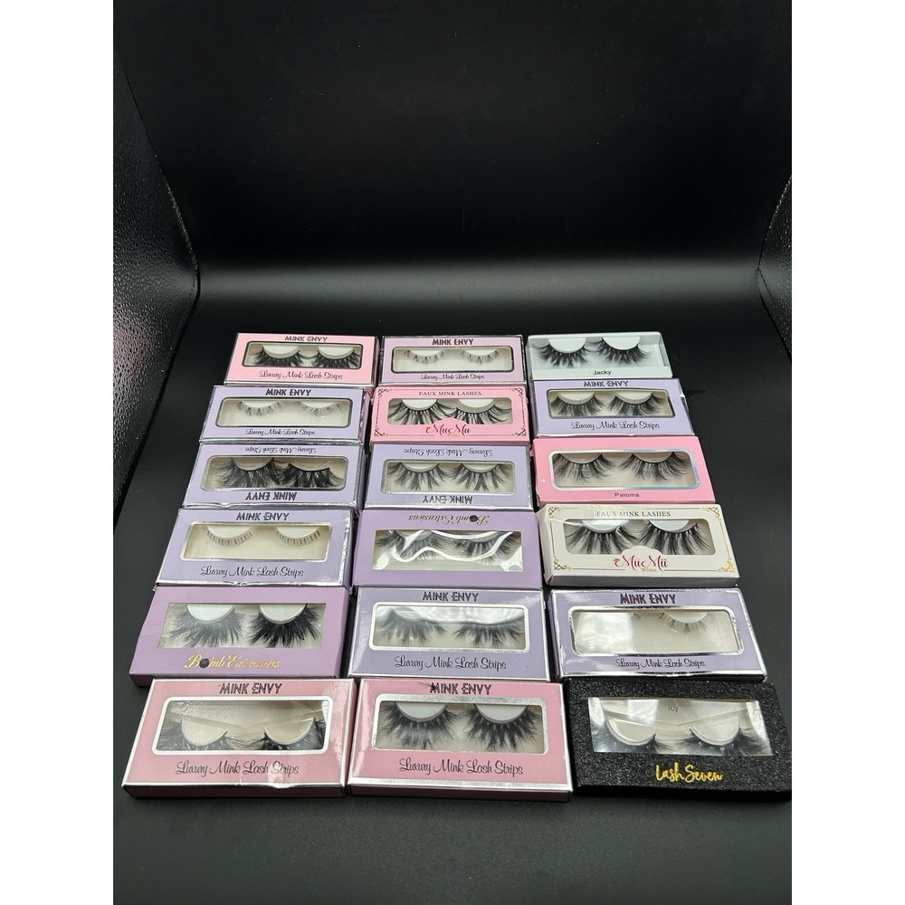 Mink Envy & Mixed Faux Mink Eyelashes Bulk Reseller Lot - 15 Pairs NEW